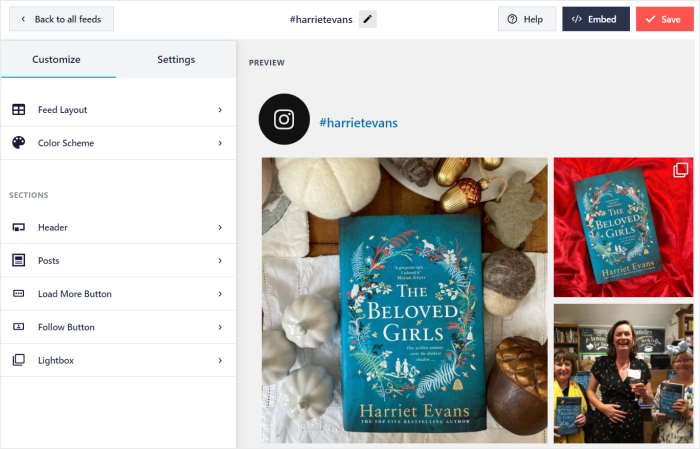 instagram feed layout beispiel