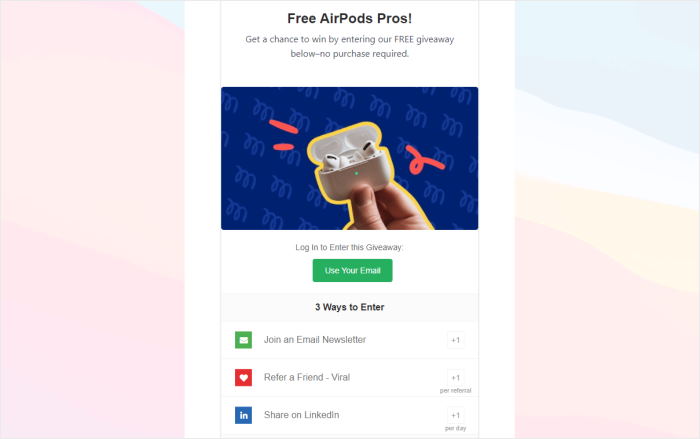 ejemplo de sorteo en rafflepresss