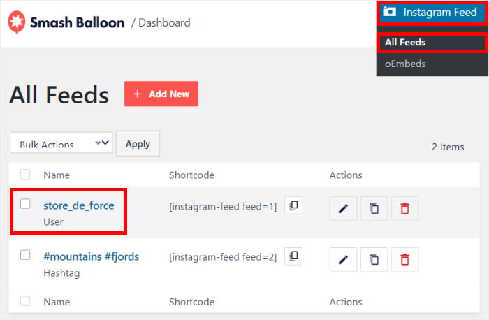 open shoppable instagram feed in the visual editor