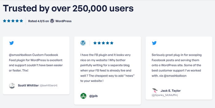 opiniones de usuarios de custom facebook feed pro