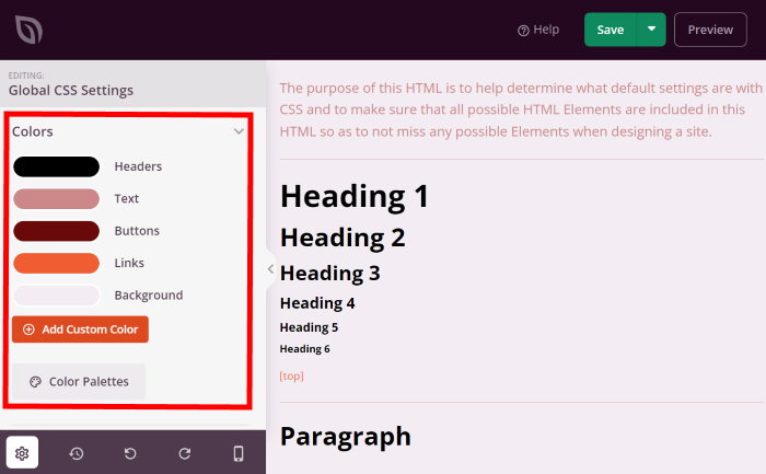 css editor change colors seedprod create custom wordpress theme