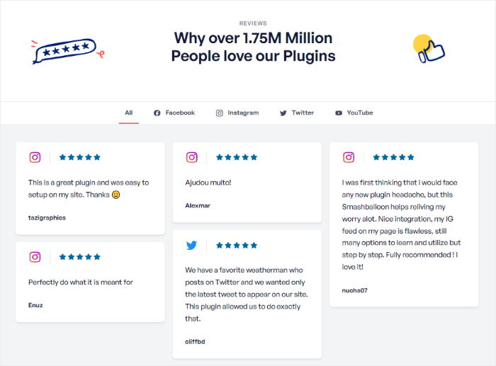 Nutzerbewertungen für smash balloon