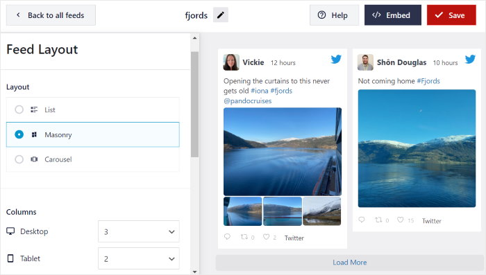 live feed editor for twitter