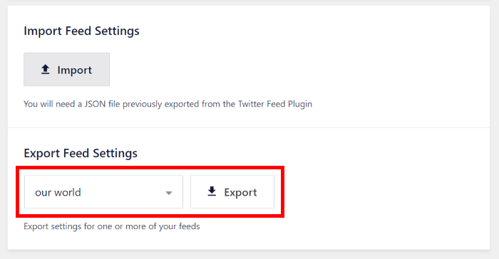 export your twitter feeds