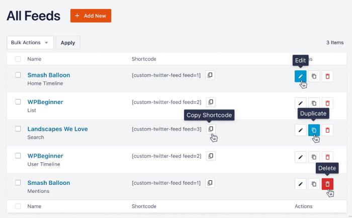 individually manage your feeds