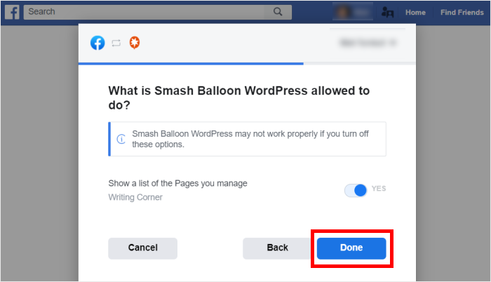 dare accesso a facebook in sola lettura