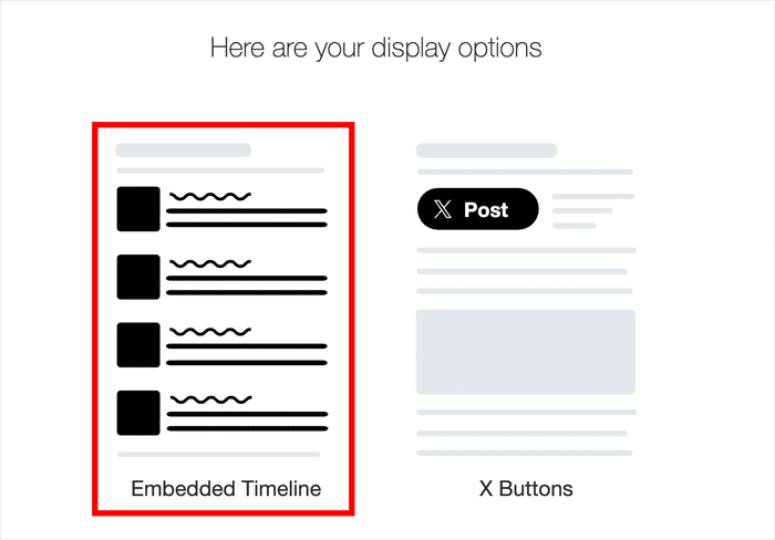 pick your twitter widget display option