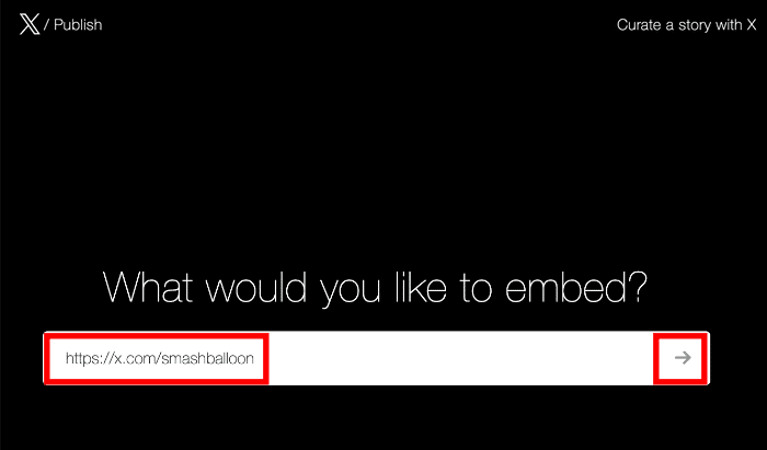 paste your twitter handle and continue