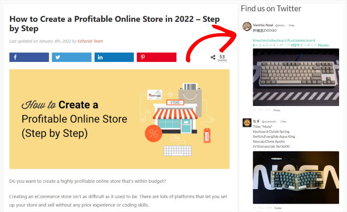 intégrer un flux twitter dans la barre latérale de wordpress