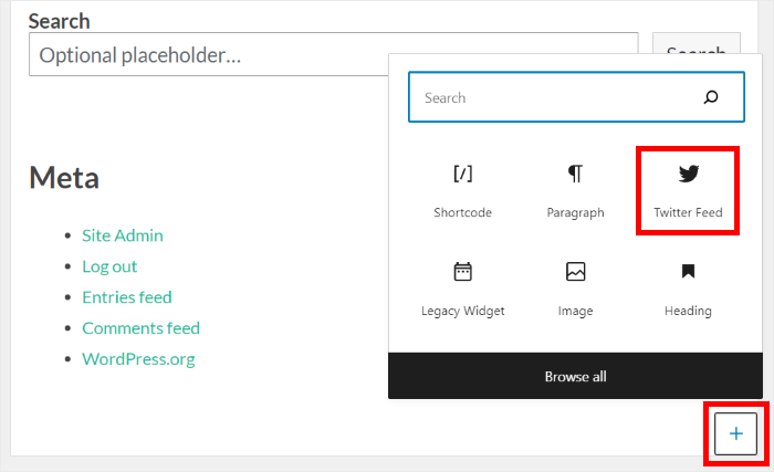 ajouter un widget twitter à wordpress