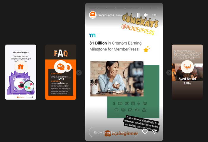 esempio di utilizzo degli adesivi su instagram