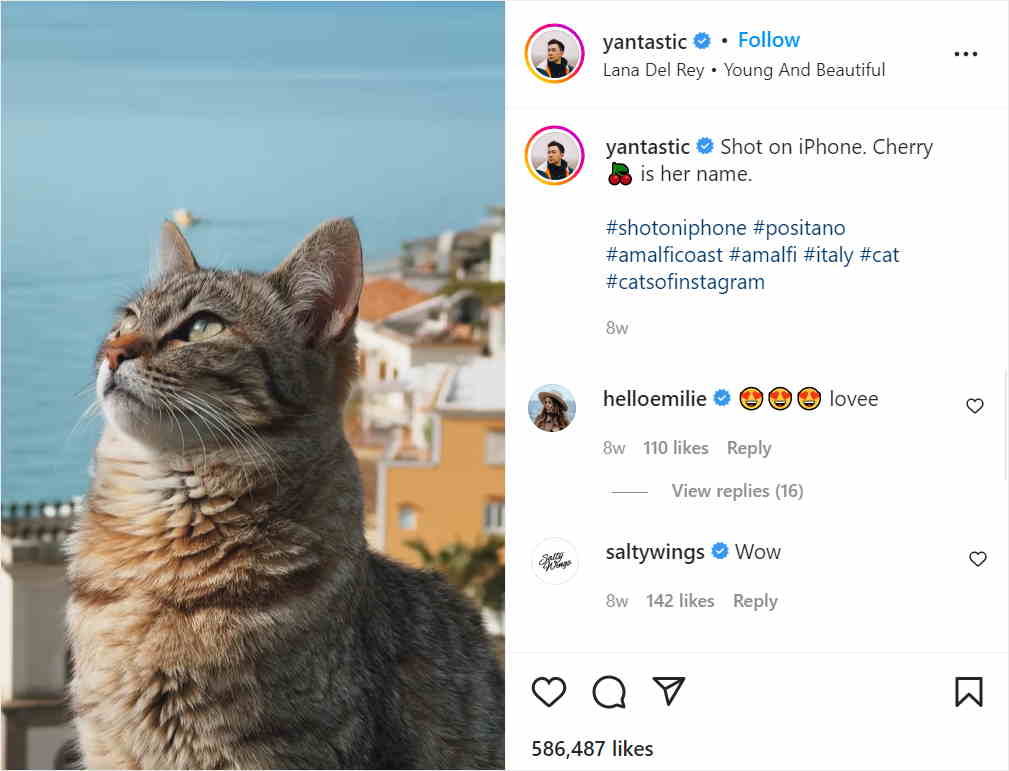 ripresa da un video instagram mobile
