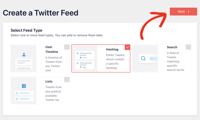 select your x feed type from the options - Smash Balloon select your x feed type from the options