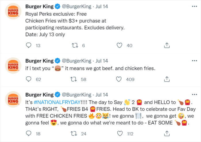 example of regular twitter posts