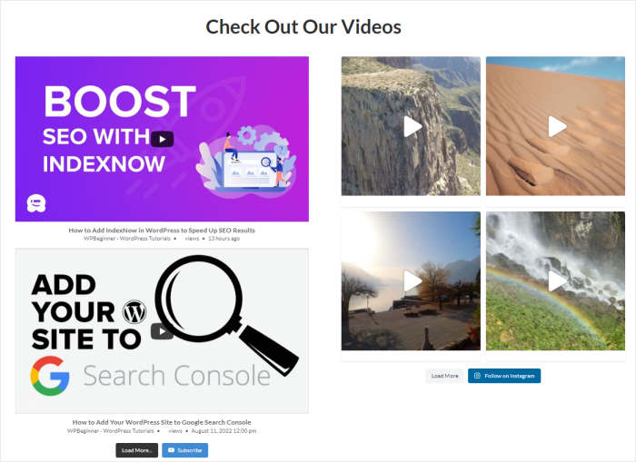 exemplo de página de promoção de vídeo