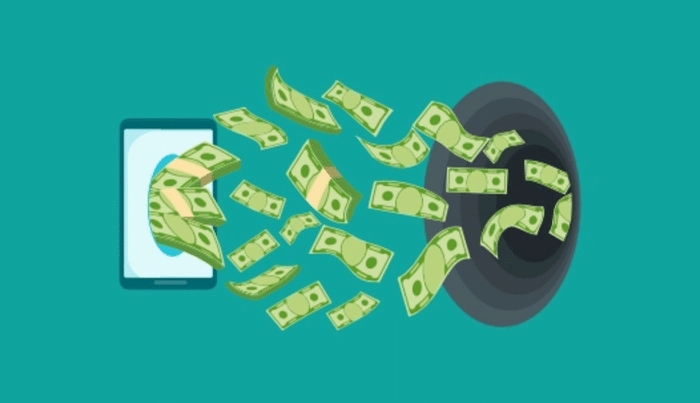 diagrama que muestra un desperdicio de dinero