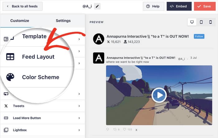 change your twitter feed layout