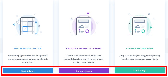 choose divi builder option