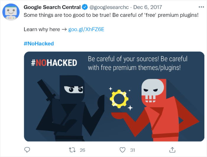 Google-Suche nach nulled plugins
