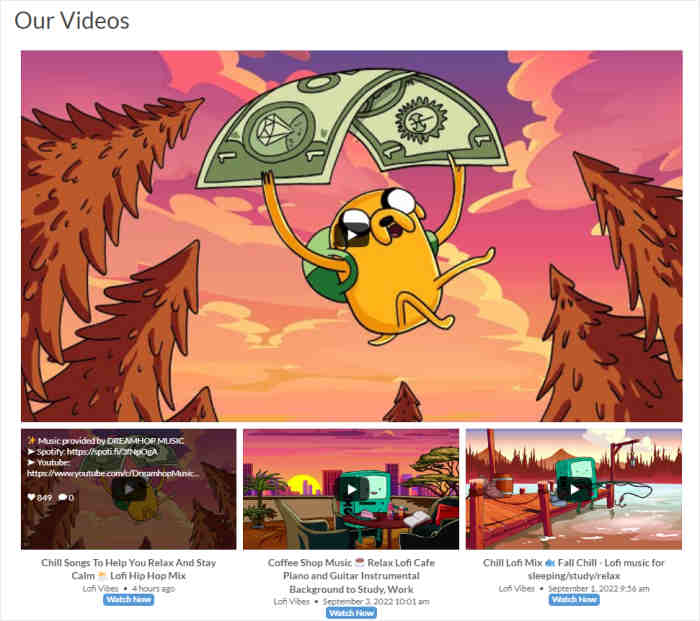 galerie layout für youtube feed pro