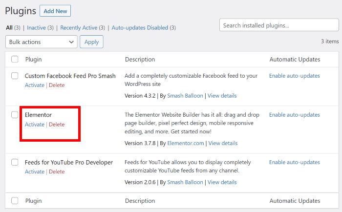 activer elementor sur le site web