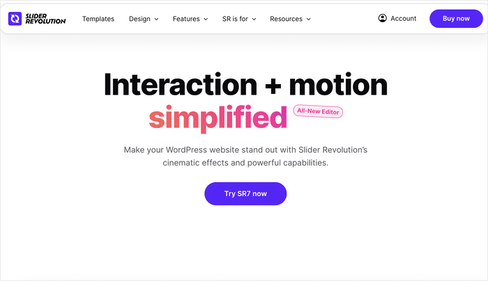 slider revolution plugin homepage - Smash Balloon slider revolution plugin homepage