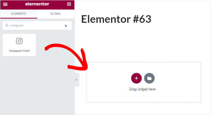 Instagram-Feed-Widget auf die Seite ziehen