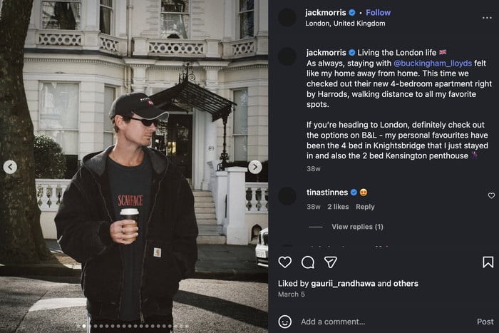 promotional content with another instagram account tagged