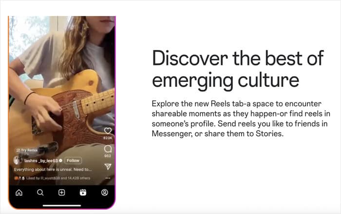 instagram reel promotion example
