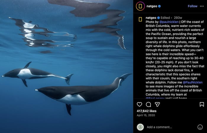 instagram post caption example