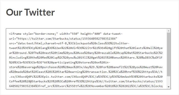 手動ツイッター埋め込み