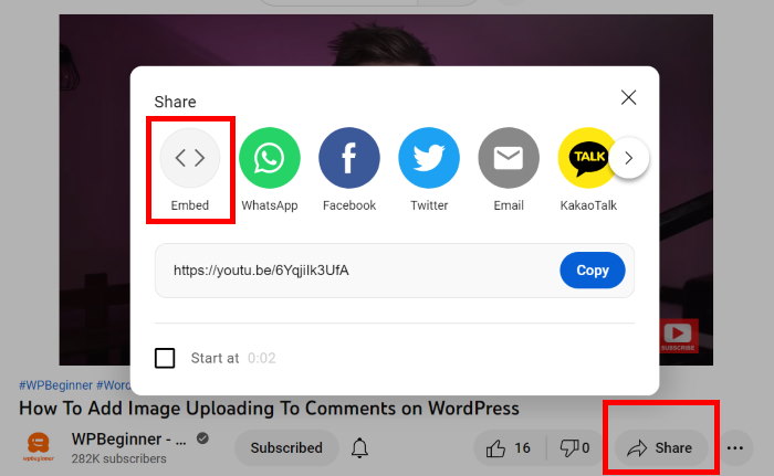manuell einbetten code youtube generieren