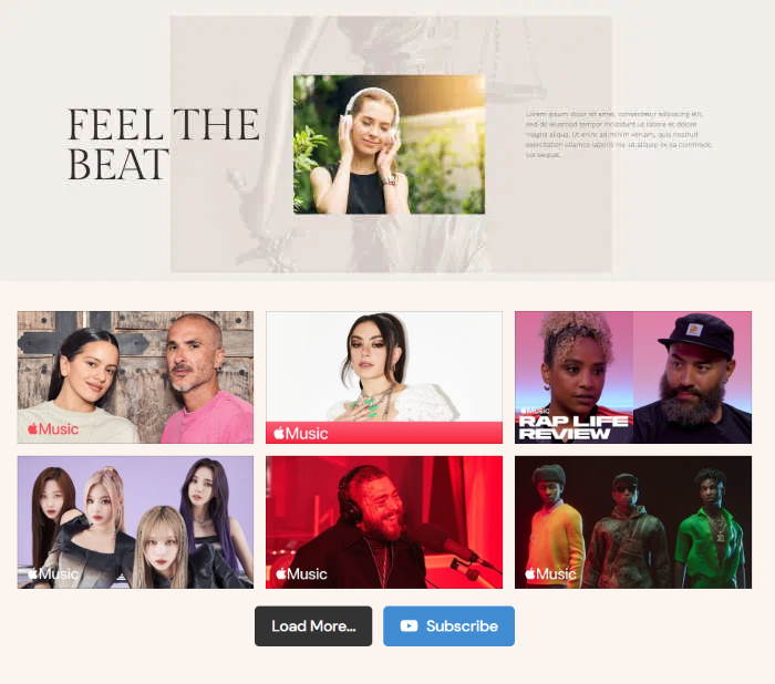 Beispiel Youtube-Feed ohne Titel-Elementor