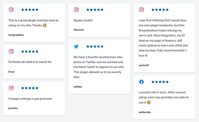 smashballoonのユーザーレビュー