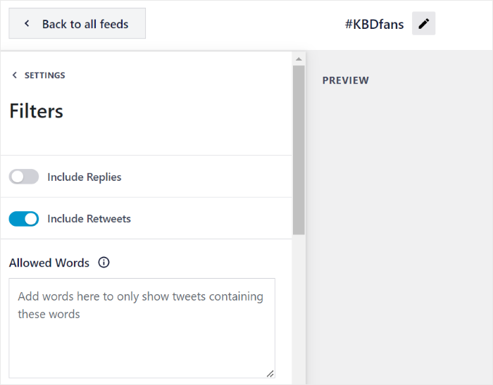 filter options smash balloon twitter