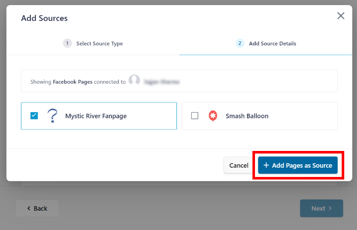 ajouter la page en tant que source révisions flux pro