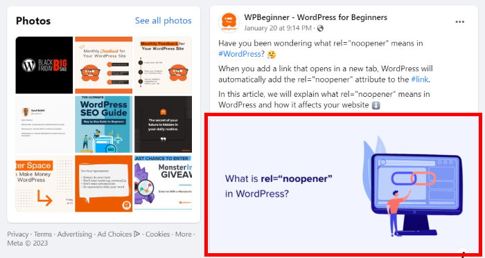 enlace imagen ejemplo facebook