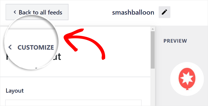 clique no botão personalizar