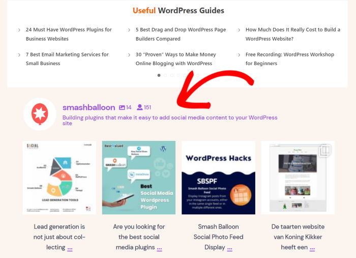 incorporar o feed de menções do instagram no rodapé