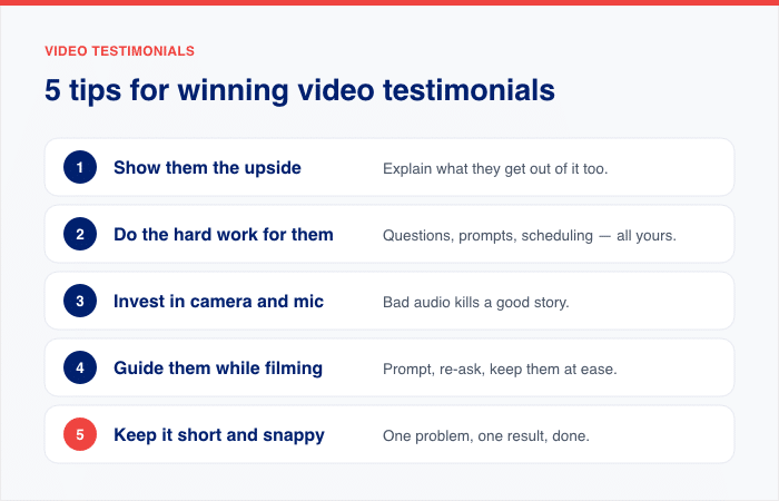 dicas para criar testemunhos em vídeo de sucesso