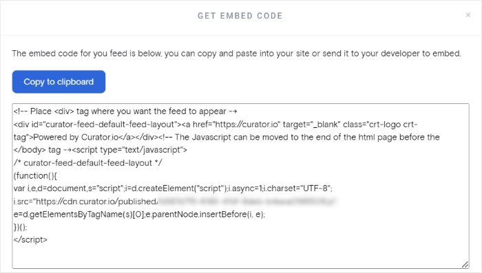 embed code for curator.io