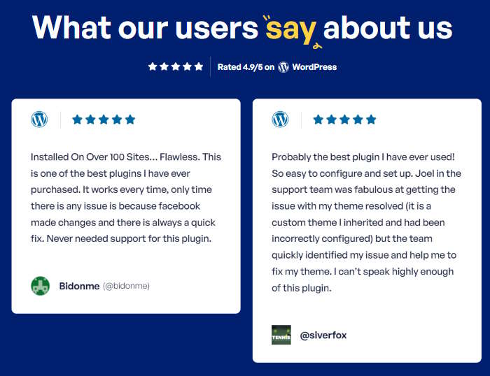 comentários sobre o facebook feed pro