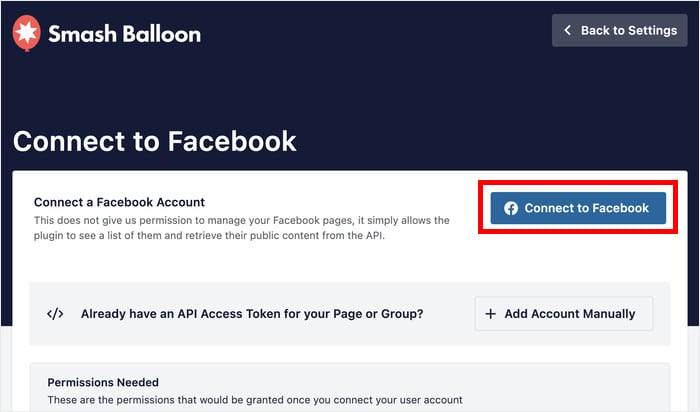 start connecting your review feed to a facebook source - Smash Balloon Verbinden Sie Ihren Bewertungs-Feed mit einer Facebook-Quelle.