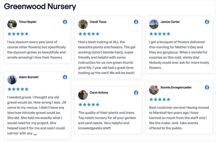 exemple de flux de commentaires facebook sur un site web