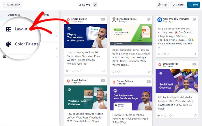 personalizar el diseño del muro social