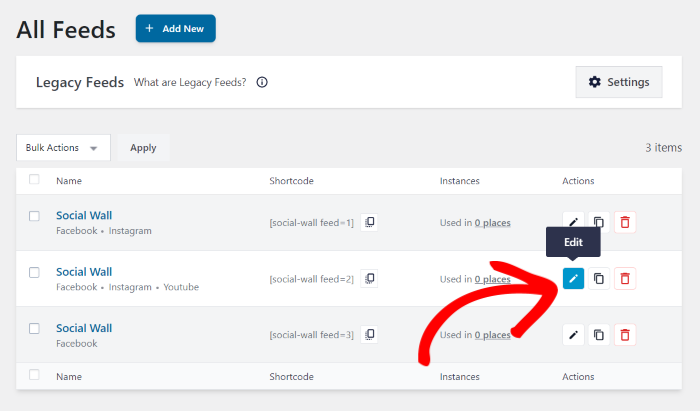 modifier les murs sociaux individuellement