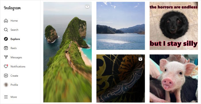 instagram explore page example