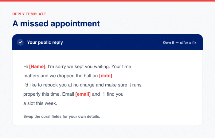 reply template for missed appointment - Smash Balloon reply template for missed appointment