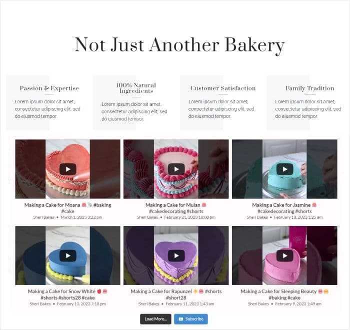 ejemplo elementor youtube cortos