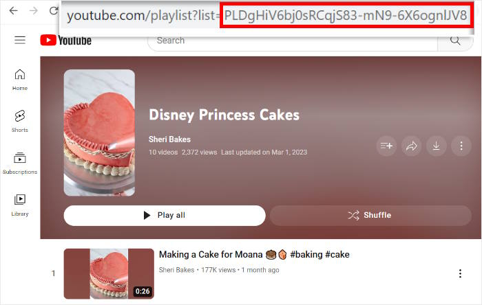Wiedergabeliste kopieren id youtube shorts